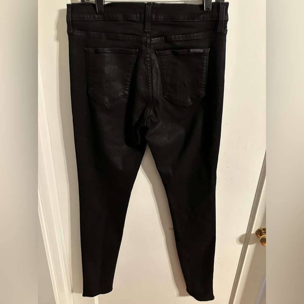 12 31 EUC Hudson Natalie Mid Rise coated black jeans Pandora - Picture 5 of 9